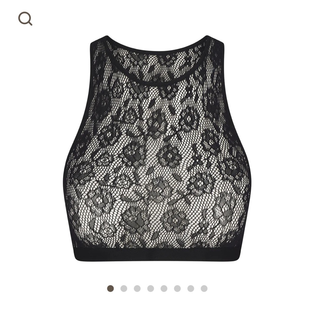SKIMS WARP KNIT LACE BRALETTE ONYX